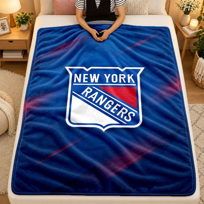 Flannel BlanketNew York Rangers Warm Soft Throw Blanket for Indoor Sofa Bed Living Room Use