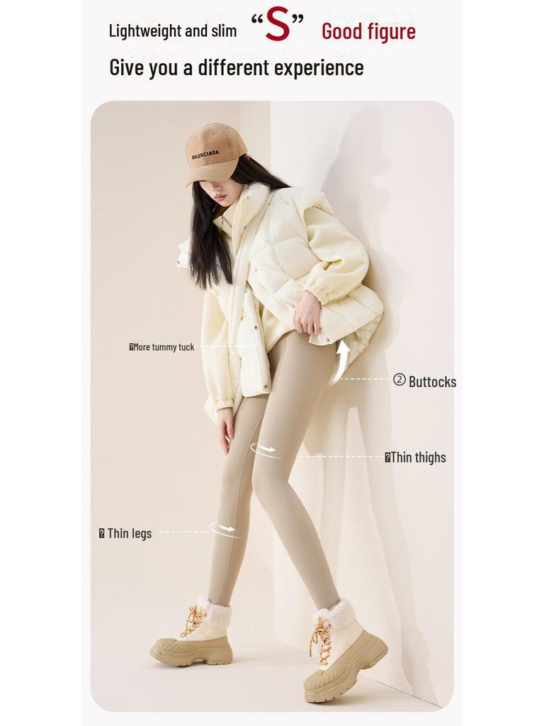 Women's Plush Shark Pants: Cozy High-Waist Barbie Yoga Leggings for Autumn & Winter