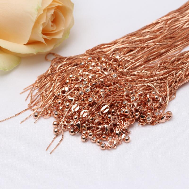Diy Handmade 14K Bag Gold Color Retention, Chain Universal Chain Adjustment Box Chain Copper Plated Color Retention Necklace