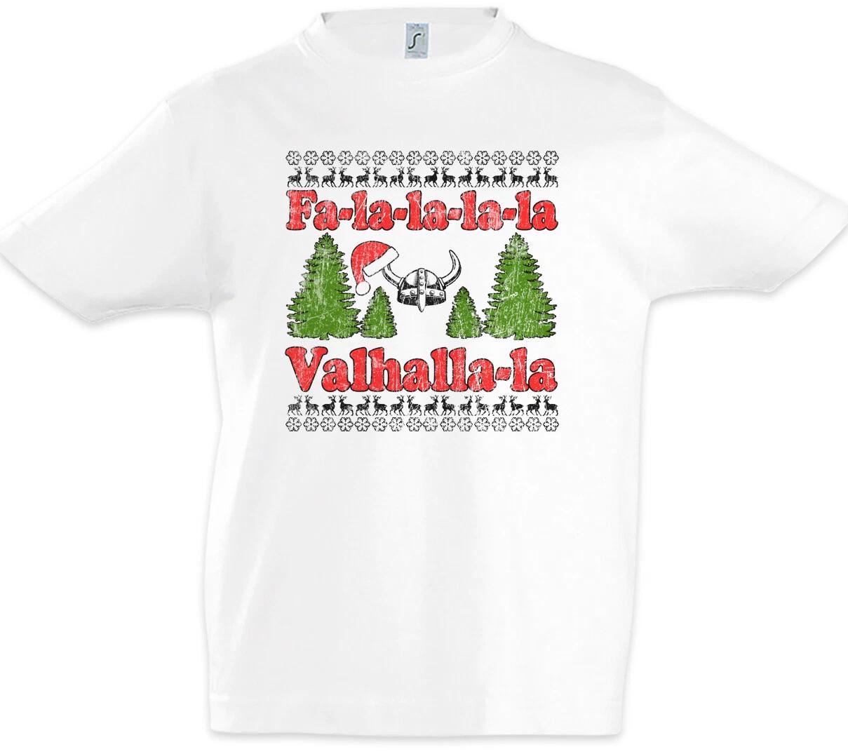 Fa-la-la-la-la Valhalla-la Boys kids boys T-Shirt Vikings Viking Fun Merry Christmas 140