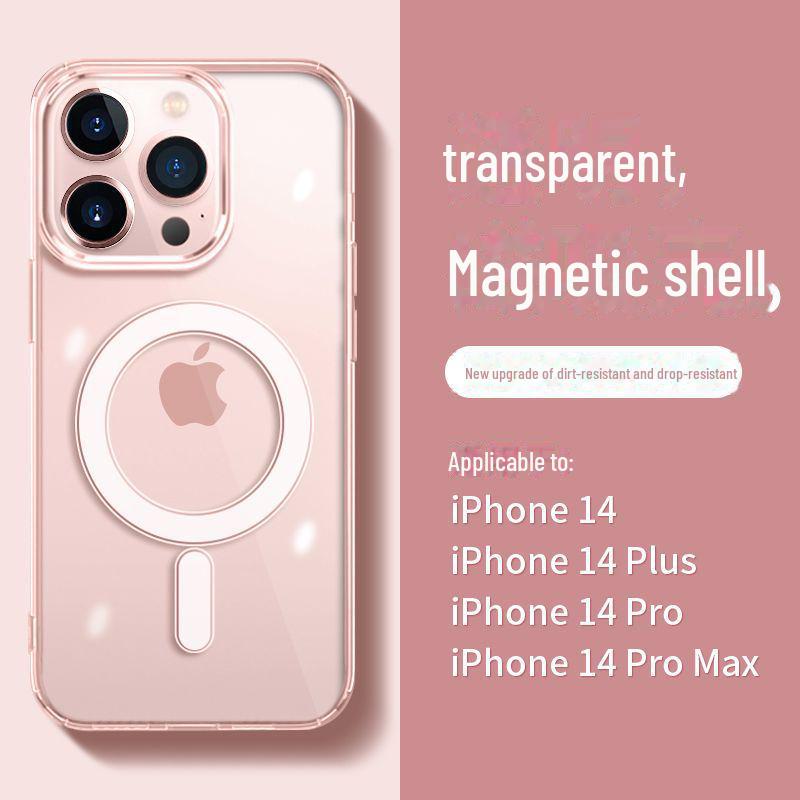 Compatibil cu husa magnetică transparentă wireless MagSafe pentru iPhone 13/14 Pro Max, 12, 15 Plus