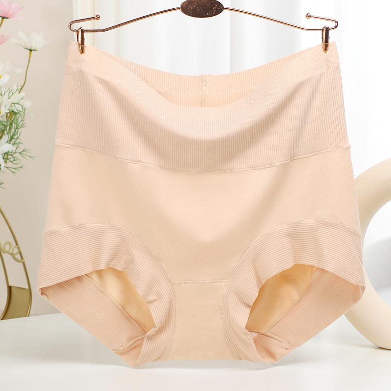 Modal Cotton High Knickers Waisted Plus Size Women's Underwear with Wide Leg Briefs Edges Triangle Panties