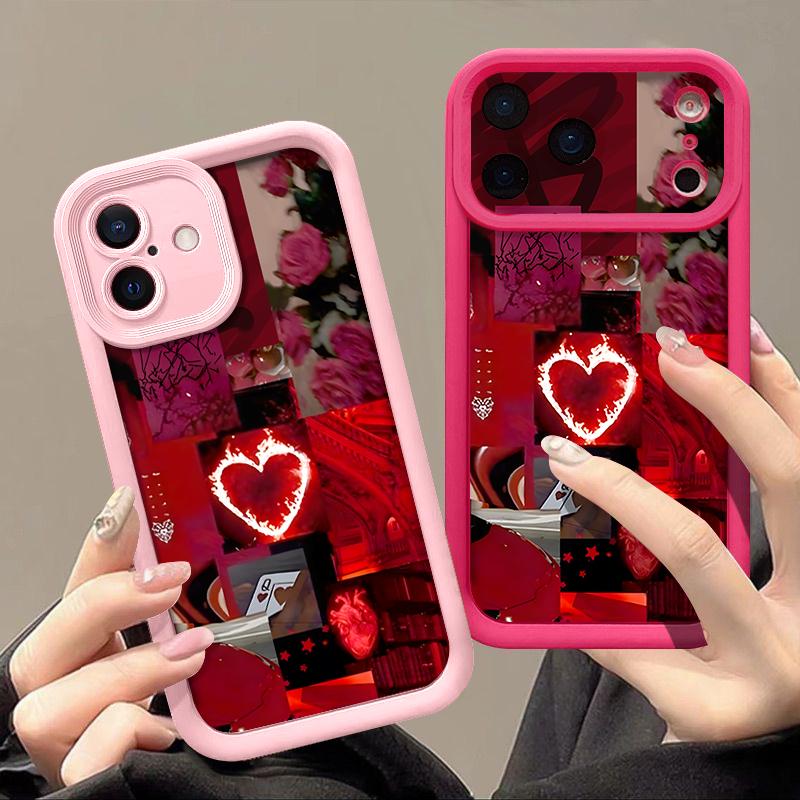 Stylish Red Scenery Pattern Phone Case For iPhone 17 16 15 14 13 12 Pro Max 15 Plus 17 Pro Air 11 16e Shockproof Soft TPU Cover