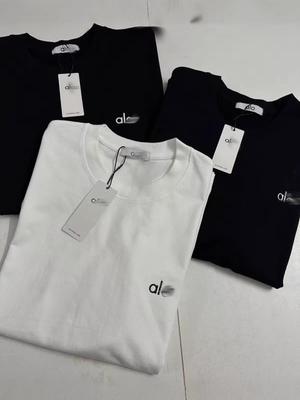 ALO 25SS Unisex High-Quality Embroidered Logo T-shirt - Loose Fit, Short Sleeve, High Grammage