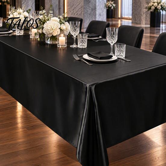 Elegante Tischdecke für Event-Dekoration Einfarbige Satin-Tischdecke, 102 x 57 Zoll Rechteckige seidenartige Tischabdeckung, Waschbar für den täglichen Gebrauch, Glatt und glänzend