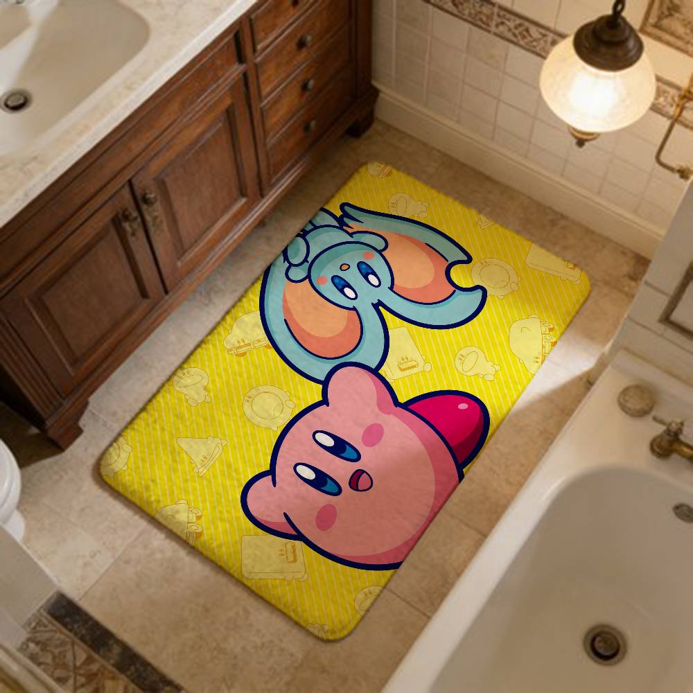 Pink Cute K-Kirbyes Floor Mat Cheaper Anti-slip Modern Living Room Balcony Printed Bedside Mats