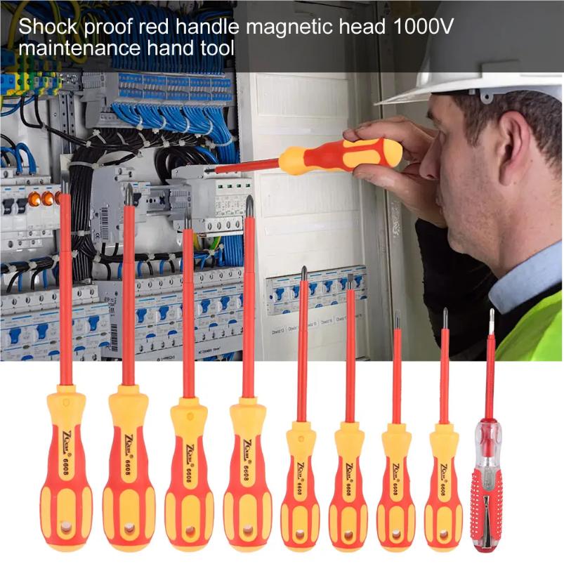 Multifunctional Magnetic Insulated Screwdriver Set - Phillips/Slotted Bits, Professional Hand Tools For Electricians