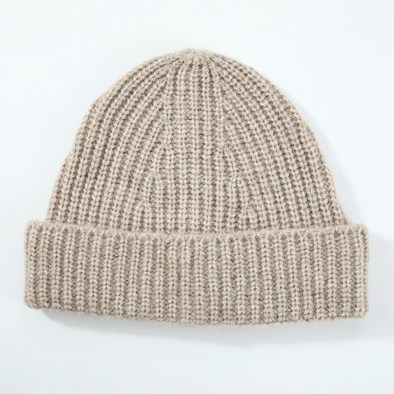 Outdoor Versatile Leisure Simple Solid Color Warm Including Wool Wool Knitted Hat Children Autumn and Winter Men's Cold Hat Tide