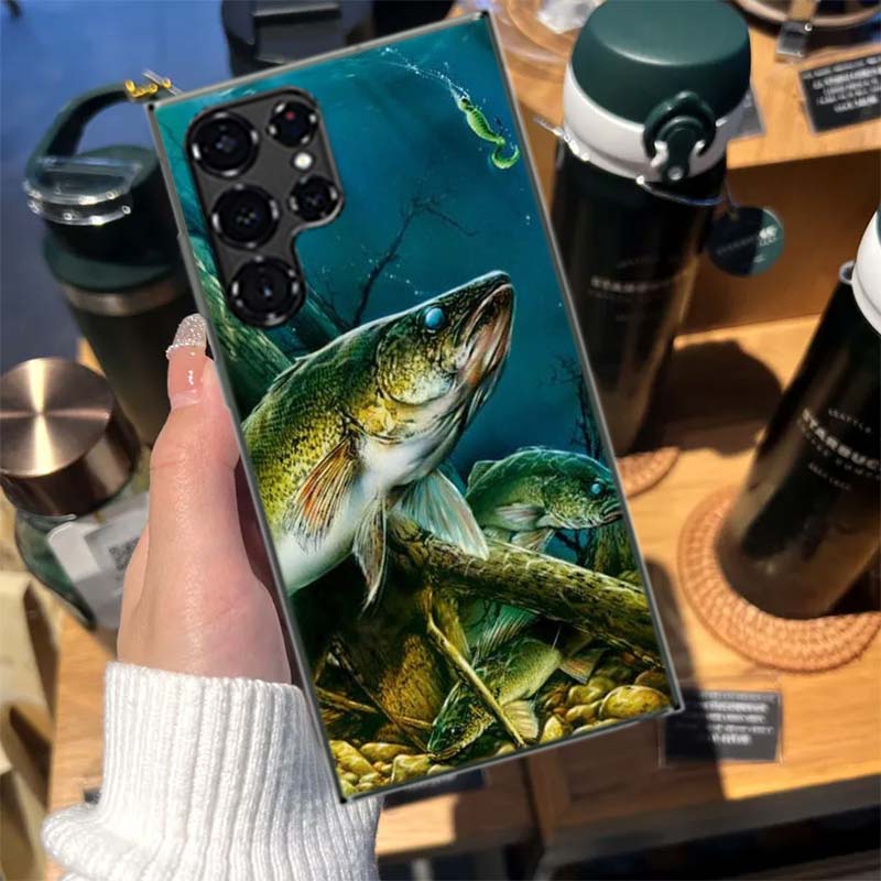 Angelzubehör Fischkoffer Handyhülle für Samsung Galaxy S26 Ultra S25 Edge S24 S23 FE S21 Plus S20 S22 S10 Hülle TPU Capa Schale Sh