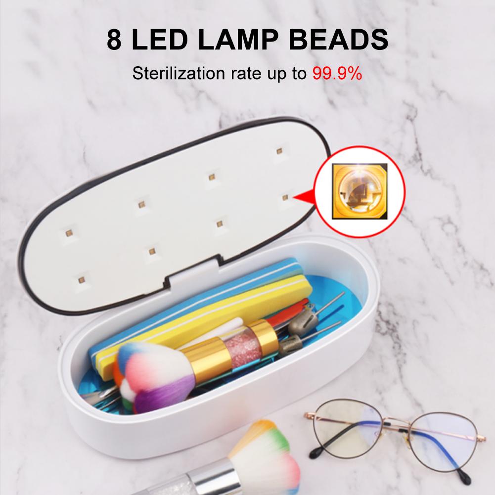 USB UV Case Jewelry Cleaner 60S / 90S Ultraviolet LED Box for Nail Art Tool for Comestic Beauty Salon