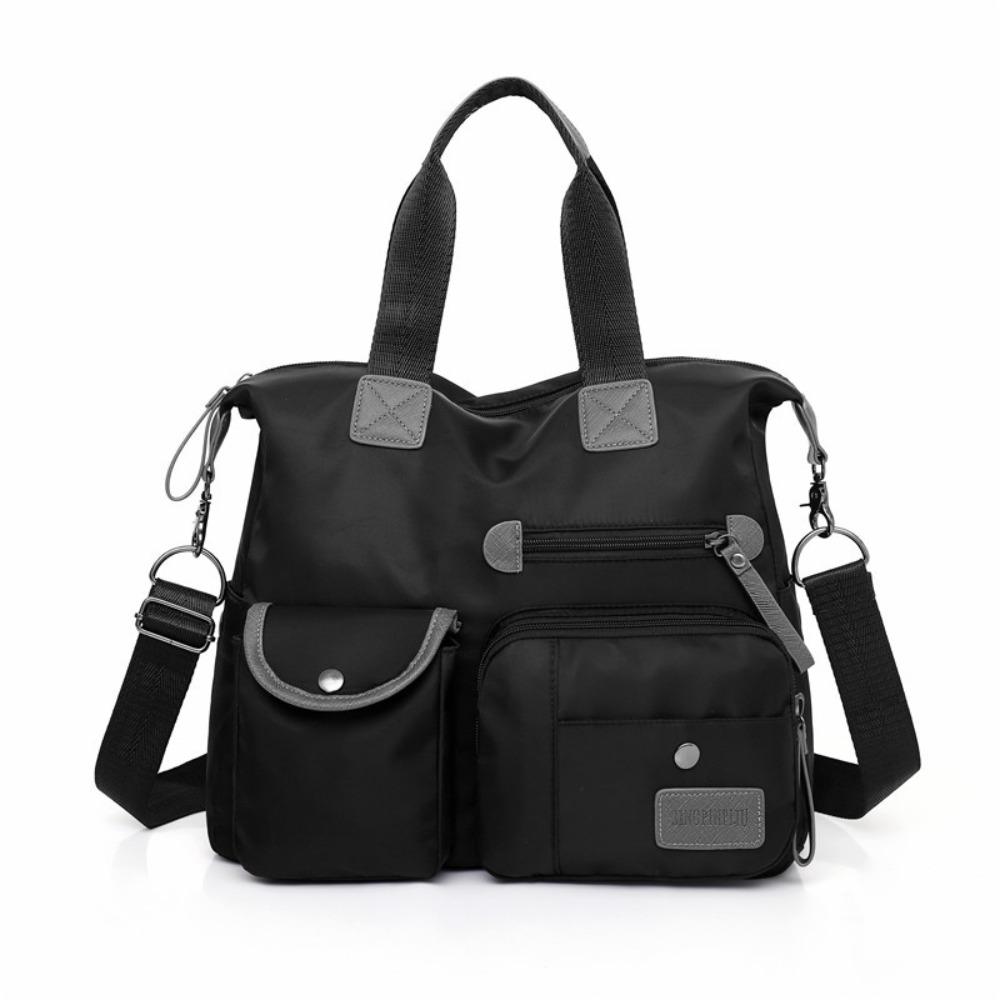Fashion Oxford Tote Bag Large Capacity Waterproof Nylon Shoulder Bag Lightweight Multi-pocket Travel Crossbody Bag