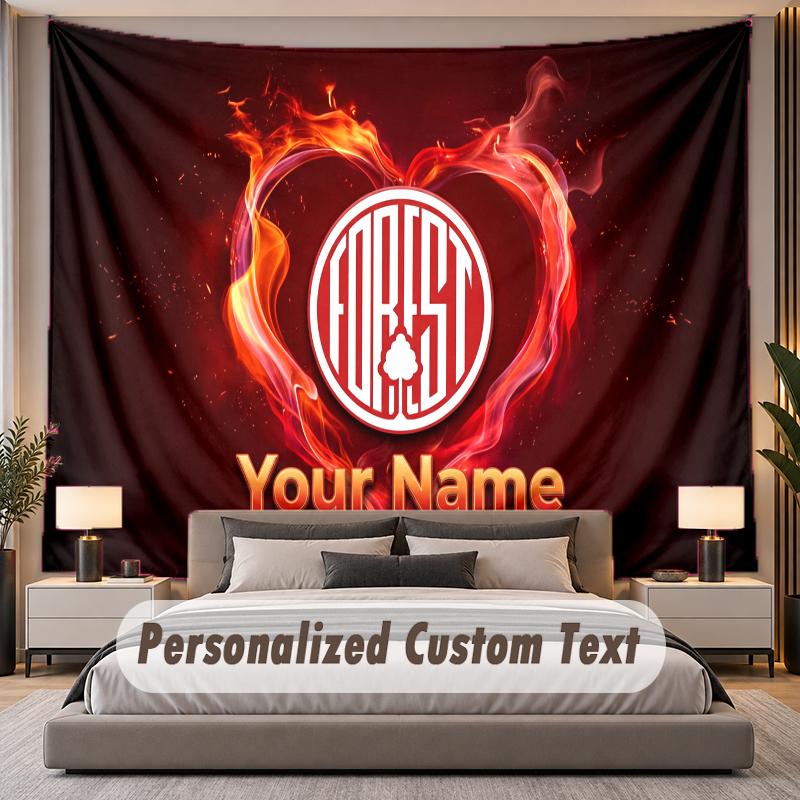 Custom Name Text Tapestry Nottingham Forest Personalized Polyester Wall Tapestry For Bedroom And Room