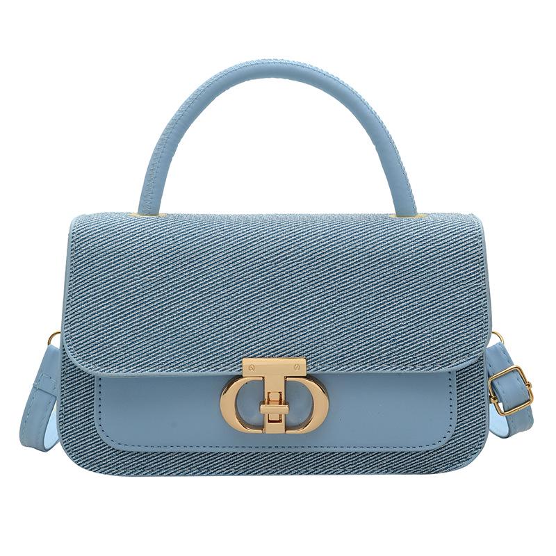 2025 Summer Retro Textured Color Block Square Crossbody Bag for Women