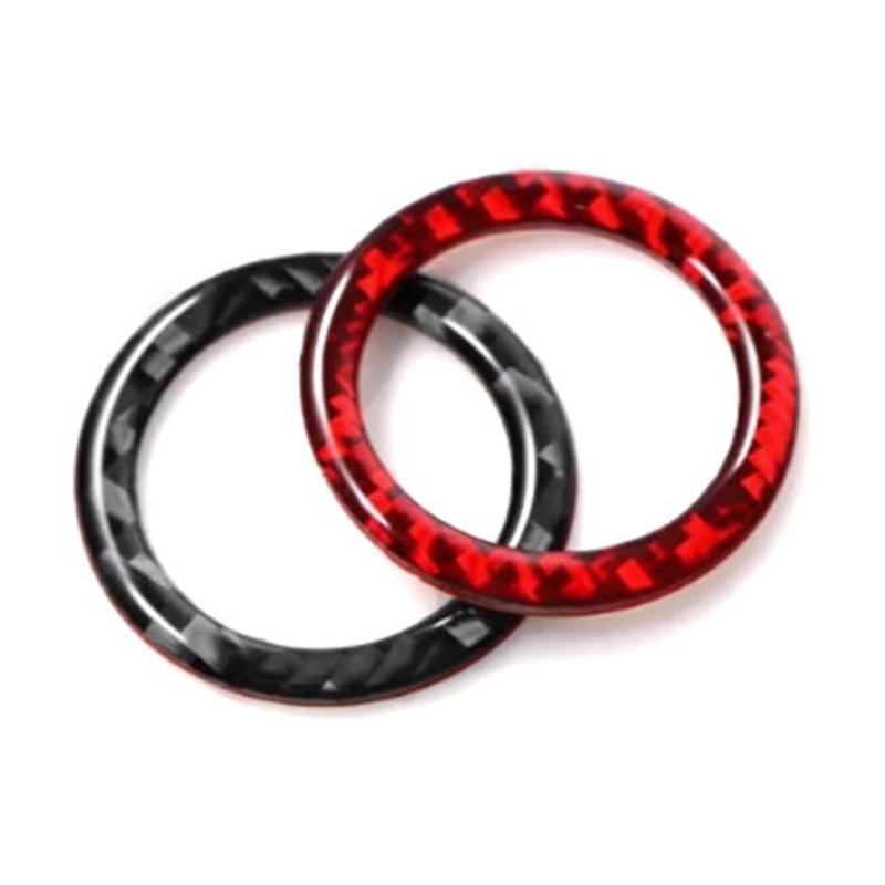 High Performances Carbon Fiber Car Trunk Button Cover Automotive Interior Sticker Trunk Button Rings Suitable for Auto