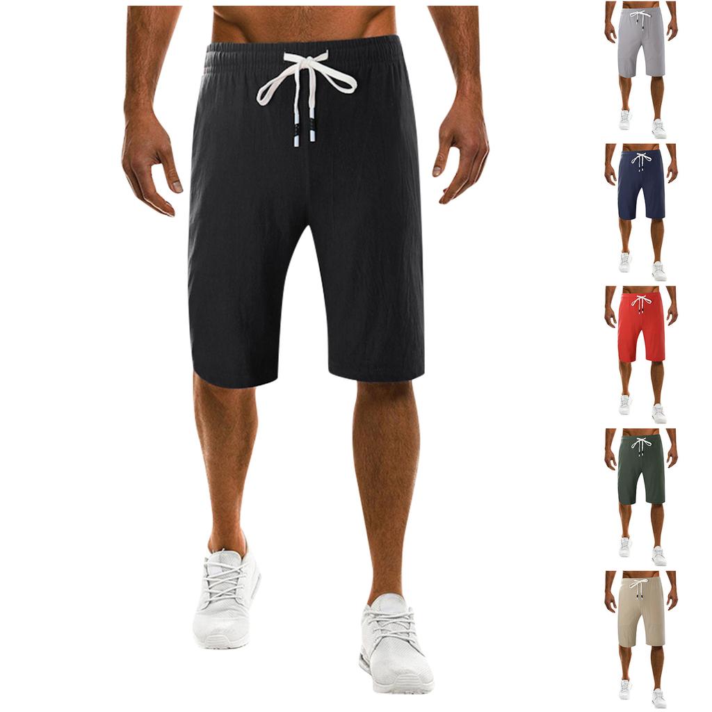 Fashionable Men'S Shorts With Drawstring Color Loose Fitting Casual Sports Shorts