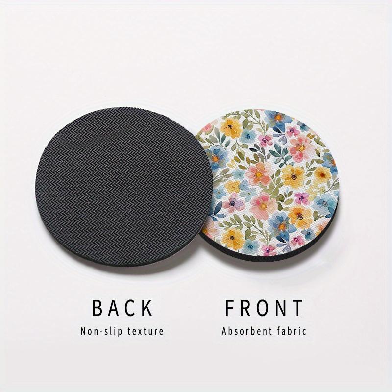 2pcs Watercolor Floral Car Cup Holder Coasters- Fit, Non-Slip Rubber Drink Mats for Vehicle Interiors, Car Coasters for Cup Holders