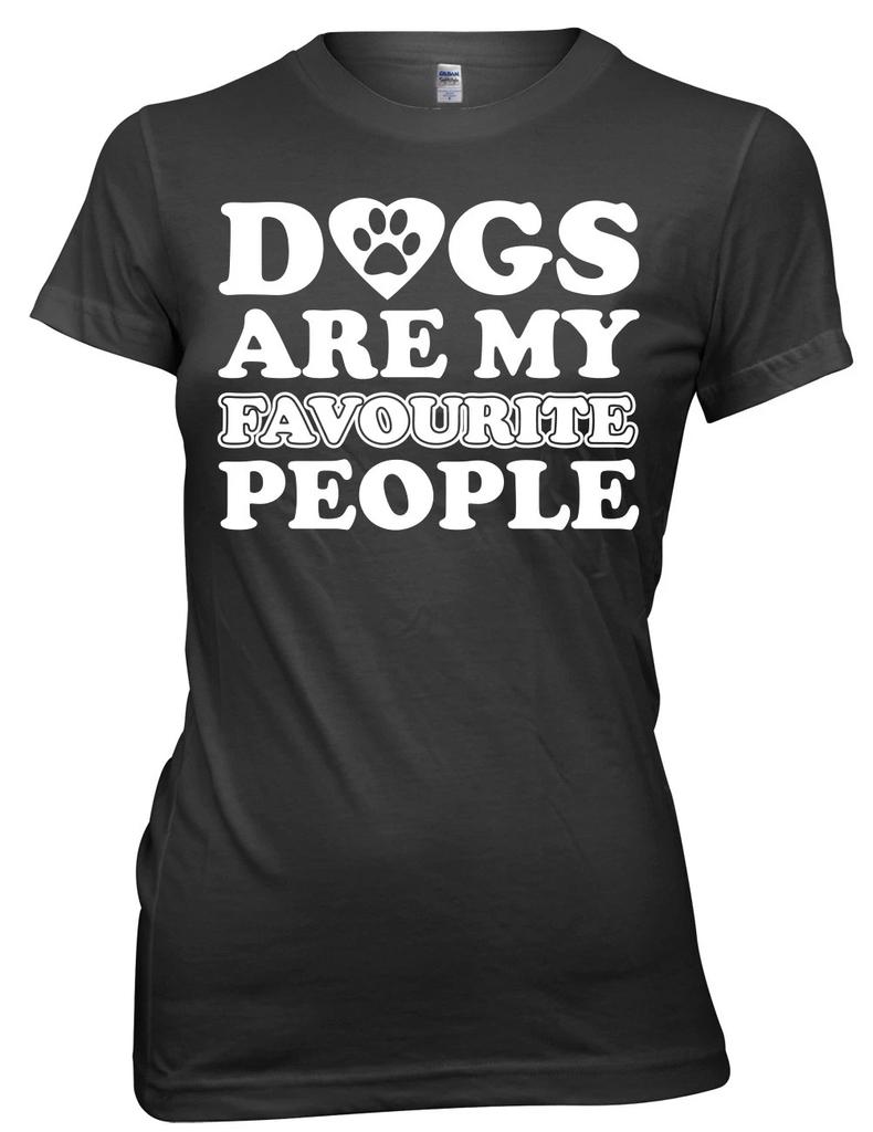 Dogs Are My Favourite People Women Ladies Funny T-shirt