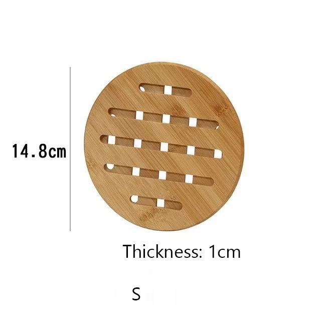 Hot Dinner Mat 1PC Insulated Dining Table Pots and Pans Mat Wood Non-slip Cups and Bowls Mat Openwork Round Household