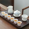 Chinese Mutton Fat Jade White Porcelain Gongfu Tea Set