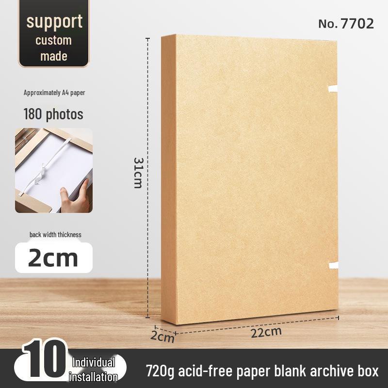 San-yi A4 Kraft Paper Archive Box: Thick, Large Capacity, Customizable Logo