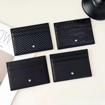 Carteira Porta Cartões de Identificação de Luxo para Mulheres Homens Fina Couro Genuíno Porta Cartões de Identificação Bolsas Cor Sólida Cartão de Crédito Bancário Presente Estojo Fino com Múltiplas Divisórias