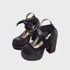 Mary Jane Women's High Heels, 2025 Autumn Collection: Shallow Wedding Shoes with French Cross Strap and Thick Heel.