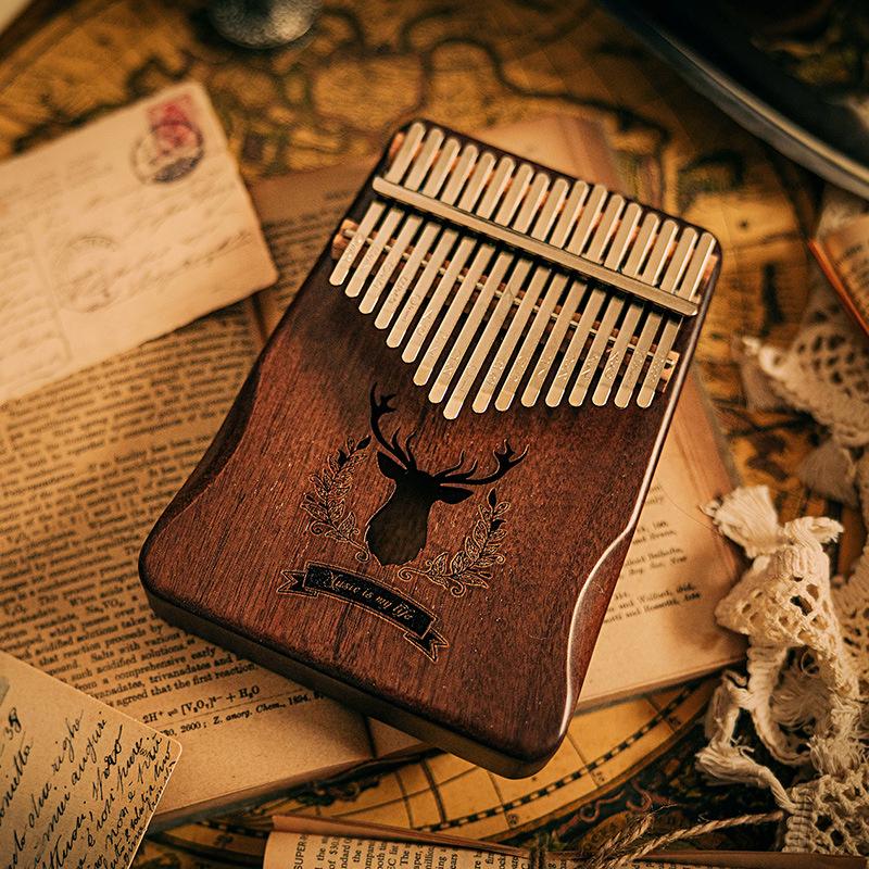 Wooden Kalimba 17 Keys Musical Keyboard for Initiants 21 Keys Kalimbas Sound Therapy Portable Professional Instruments Finger Piano Children's Gift