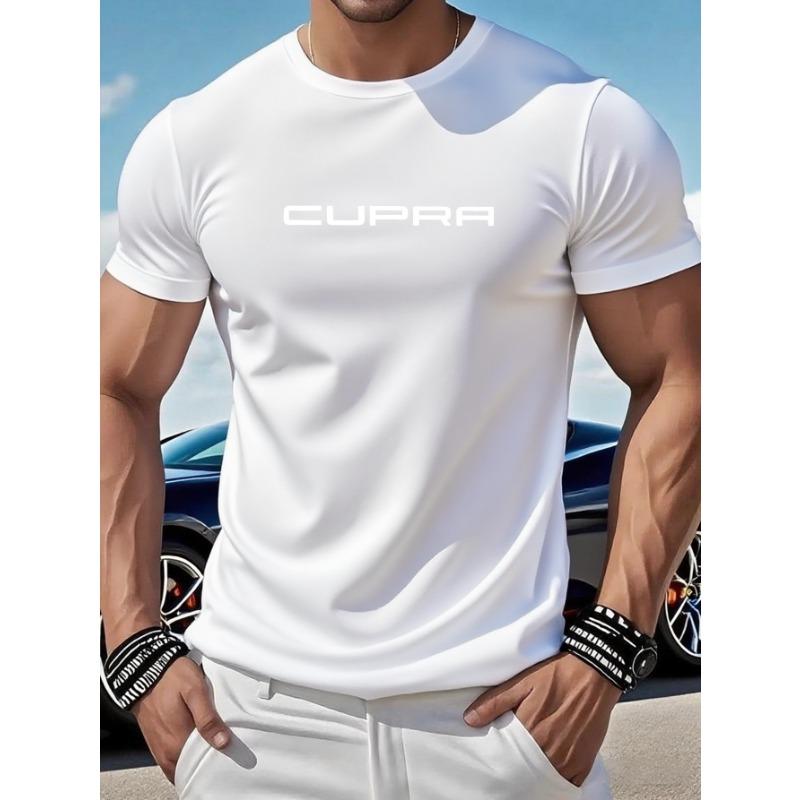 

European sizes Men S Casual Patterned Print Round Neck Short Sleeve T-Shirt, Versatile And Stylish, The Perfect Gift for Husbands And Friends EDA7430 4XL білий