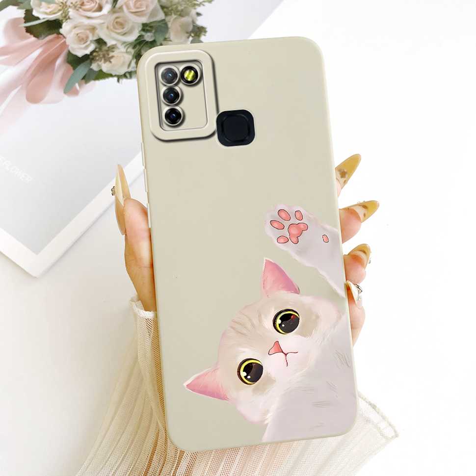 For Infinix Hot 10 Lite X657B Case Cute Cartoon Cat Print Silicone Back Cover For Infinix Hot 10Lite Phone Protection Cases