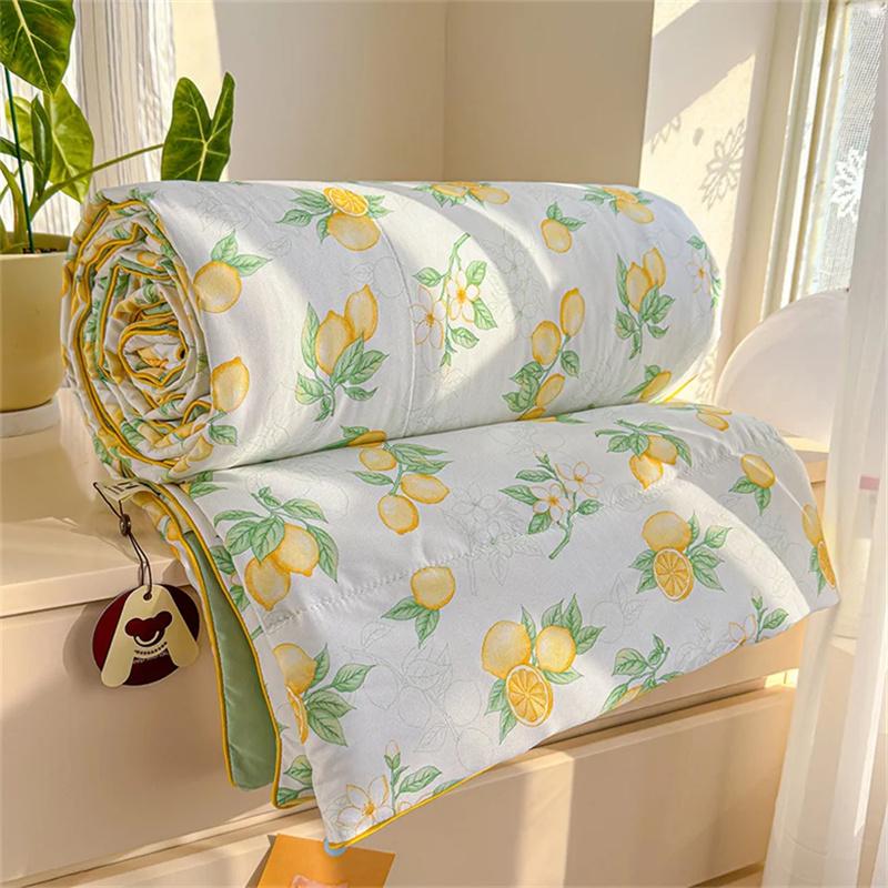 Summer Quilt Comforter Printed Thin Quilt for Home Decor Soft Cotton Breathable Air Conditioner Quilts Home Decor Soft Cotton Quilts