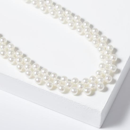 Abendparty Damen Elegant Faux Perlen Choker Halskette Schmuck Jubiläumsgeschenk