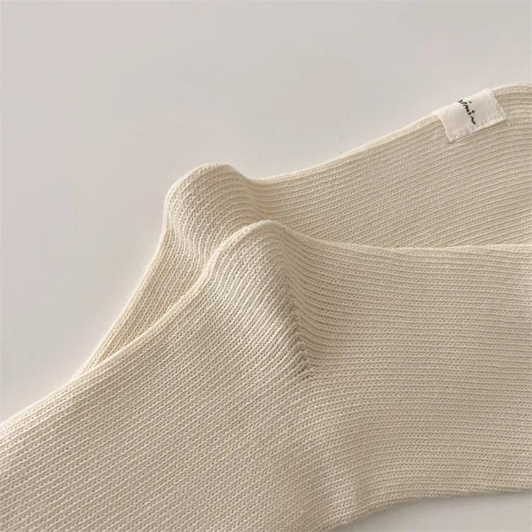 Ženy Bavlna Pletené Dlouhé Ponožky Korejská Móda Jednobarevná Černá Bílá Šedá Ponožky se střední trubkou Podzim Zima Dámské Ponožky