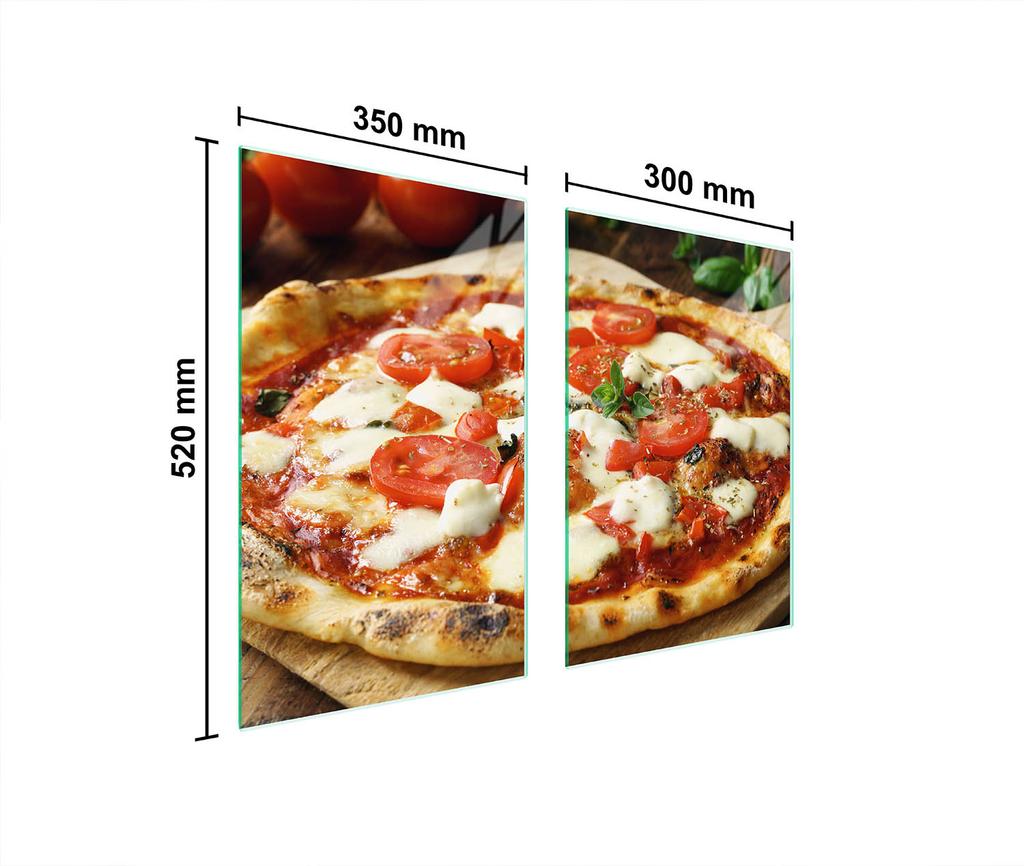 SZKLANA PŁYTA OCHRONNA DO KUCHNI 65x52 PIZZA