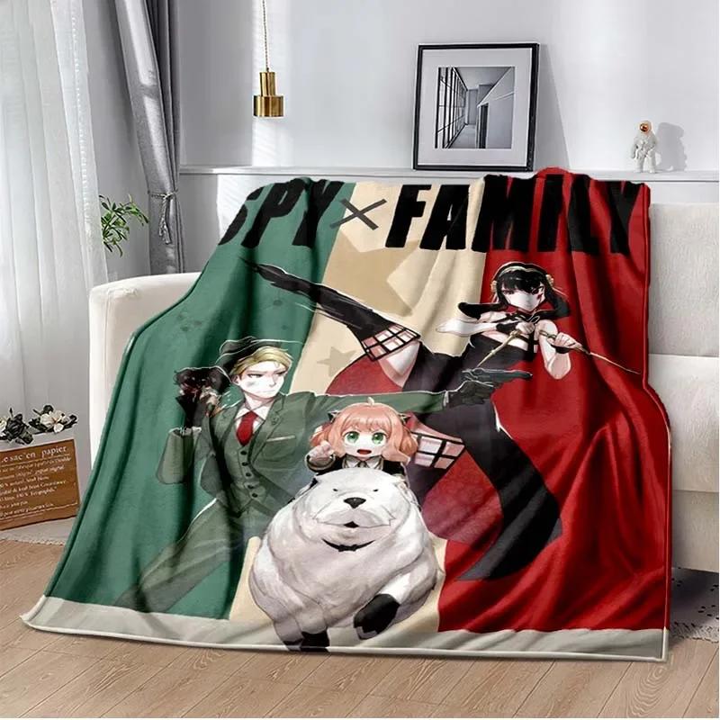 Spy x family Cartoon anime Kawai Throws Blanket Kid Super Home Soft Flannel Blanket for Travel Bedding Blanket for Birthday Gift