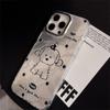 Electroplated Silver Is Suitable for Iphone16 Simple Line Puppy Mobile Phone Case Apple 14promax Laser 13 High-quality Mobile Phone Case