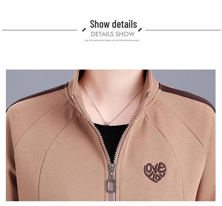 Women's Plus Size Spring & Autumn Sportswear Set, Stylish 2026 Collection for Middle-Aged and Elderly Moms