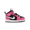 Jordan Air Jordan 1 Mid Synthetic Leather Mid top Basketball Shoes Pink Black Infant And Toddler 644507-002