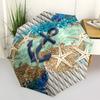 1pc Nautical Anchor Rope Starfish Coastal Decor Umbrella with Plastic Handle,Suitable for All Seasons Umbrellaptys26004