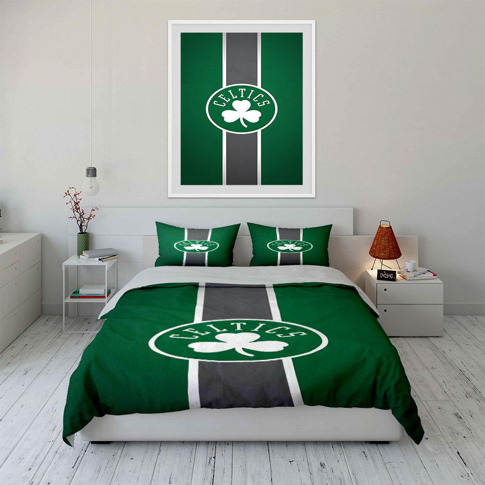 Green shamrock with "Celtics". Bedding sets Duvet cover sets Duvet covers Pillowcases(1*Duvet Cover 2*Pillowcases without duvet insert)