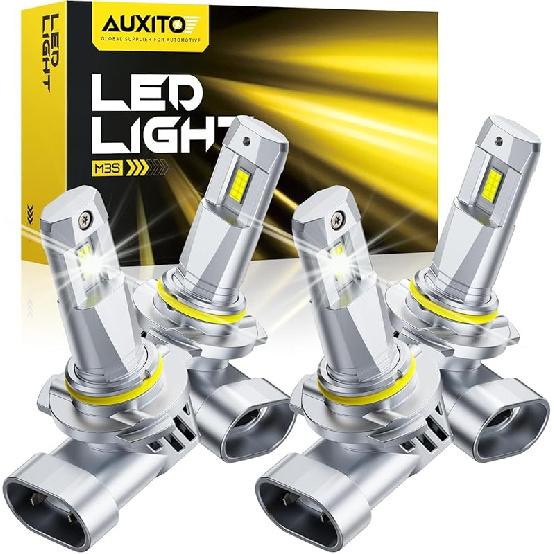 AUXITO H11B LED Bulbs, 600% Brighter Ultra-Bright, Plug N Play, Long Lifespan, No Flicker, 98% Compatibility, 2PCS