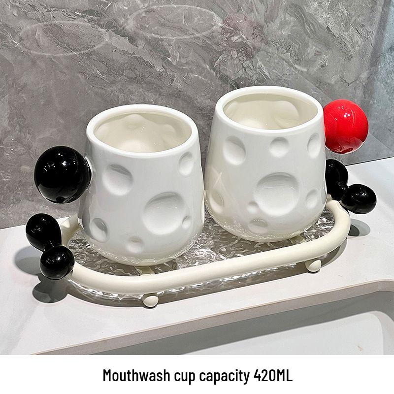 Luxury Ceramic Toothbrush Holder - Elegant High-End Design for Couples