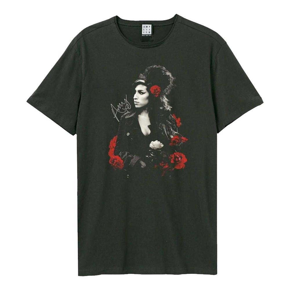 Amplified Unisex Adult Poses With Roses Amy Winehouse T-Shirt