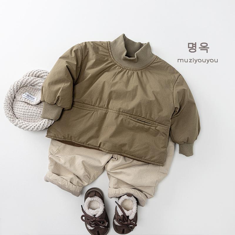Kids Thick Fleece Warm Loose Casual Wide Leg Pants For Boys And Girls