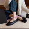 Retro Runde Spitze Ballerinas Designer Metall-Dekor Flache Mary Jane Schuhe Elegante Damen Weiche Sohle Komfort Damen Pumps