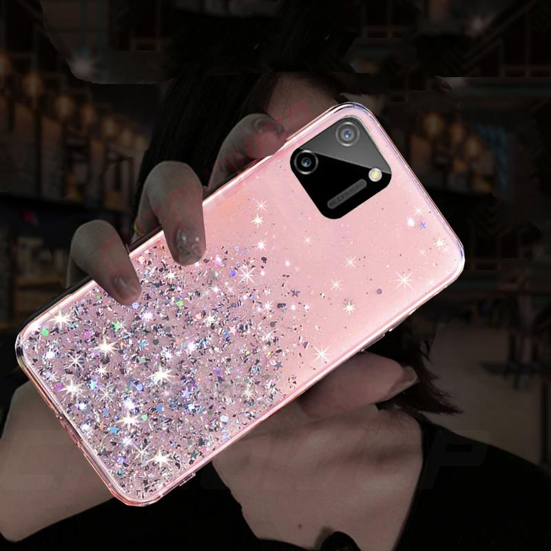 Mode Glitter Stars Soft Cases für OPPO Realme C11 C12 C15 C7 7 X7 7i 6 5 Pro X50 Reno 3 4 Pro 5G A15 A72 A73 A52 A53 A93 A72 A92 Silikon TPU Abdeckung
