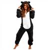 Women's Fashion Fleece-Lined Thickened Fleece Hooded Pyjamas With Zip-Up Onesie