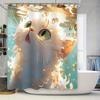 Cute Cat Shower Curtain For Bathroom Decoration - Waterproof And Durable With Vibrant Design Waterproof Durable Easy-Clean