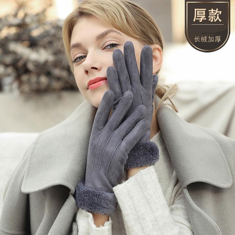 Xiaoxiangfeng gloves can touch the screen, thermal gloves, suede gloves, cycling winter thickened cold-proof gloves