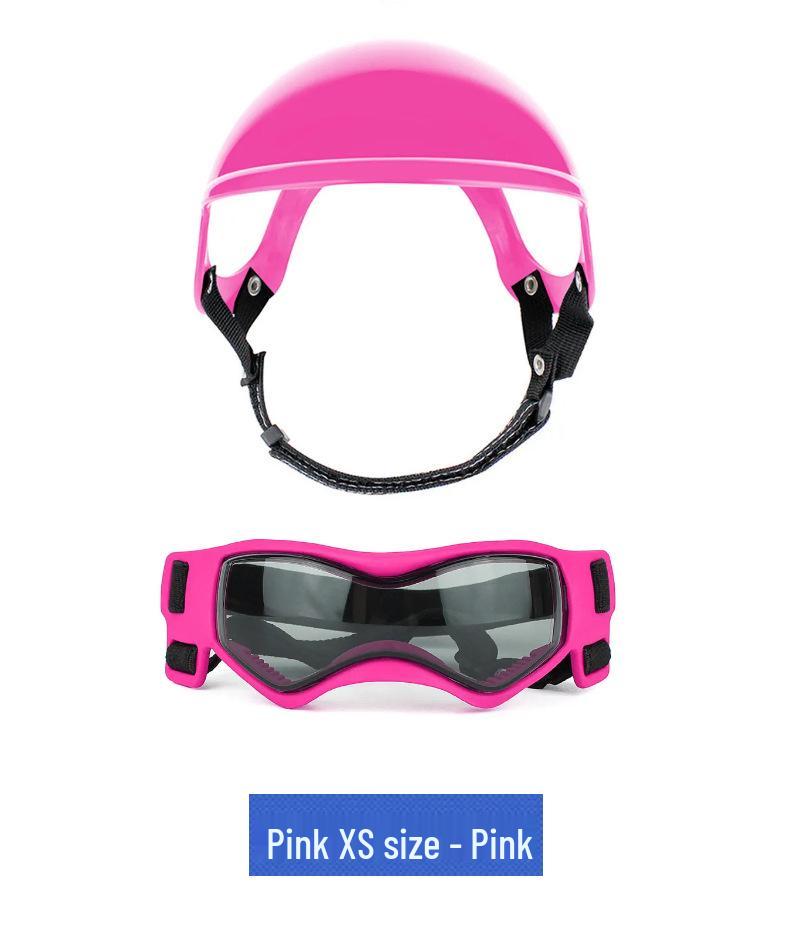 Pet Motorcycle Safety Helmet with Goggles for Cats & Dogs - Outdoor Riding Gear