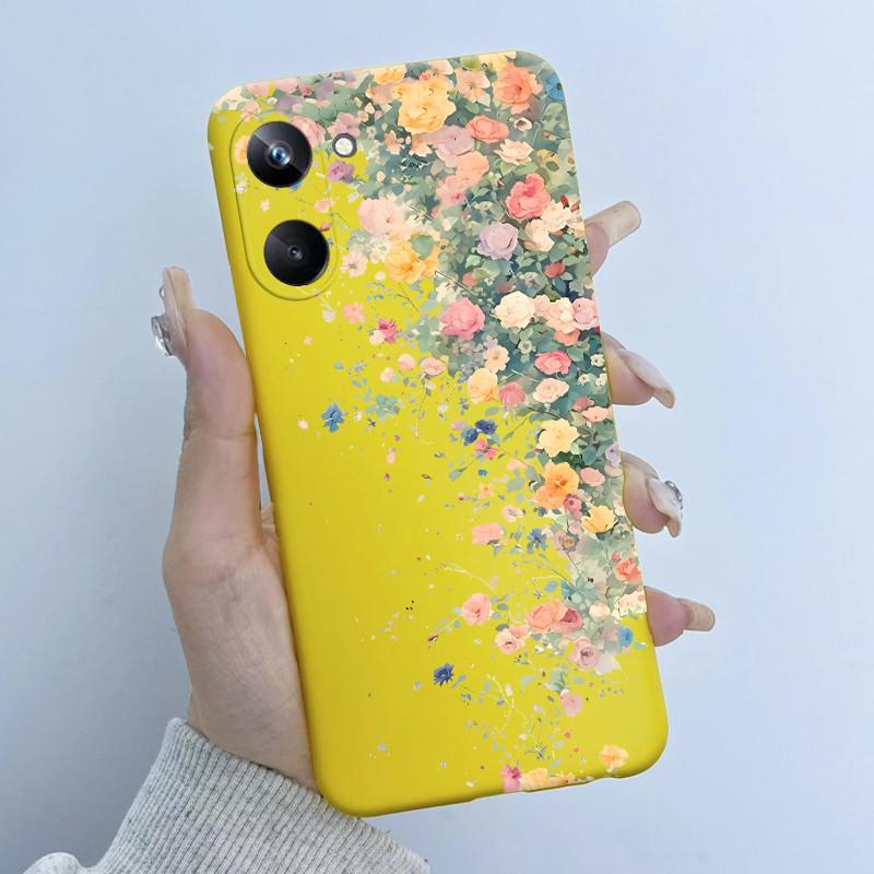 For Realme 10 Pro Phone Case RMX3661 Butterfly Flower Girl Design Soft Silicone TPU Back Housing for Realme 10Pro 5G 2022 Cover